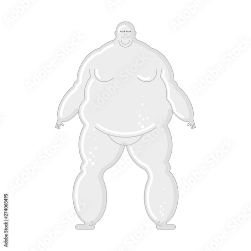 Glass Fat man isolated. fatso Vector illustration