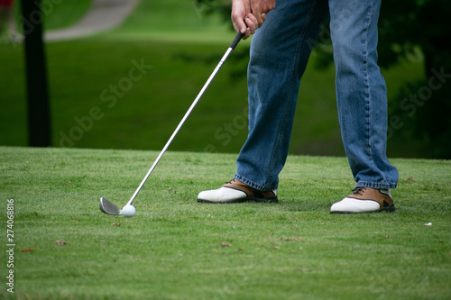 man playing golf