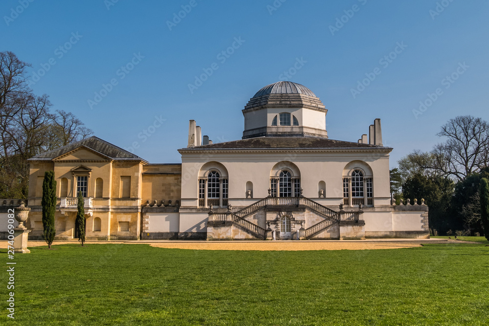 In the back of Chiswick House on West London, Uk. Chiswick House is a magnificent neo Palladian villa set in beautiful historic gardens.