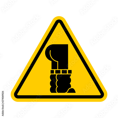 Attention Down pants. Warning yellow road sign. Caution pull off Jeans