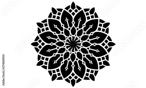 Black lace simple vector mandala