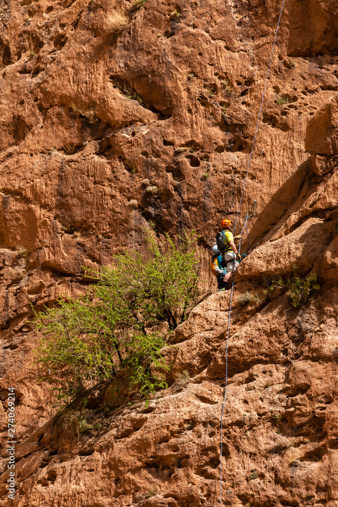 Climbing n the  Wadi Todgha in the Little Atlas mountains