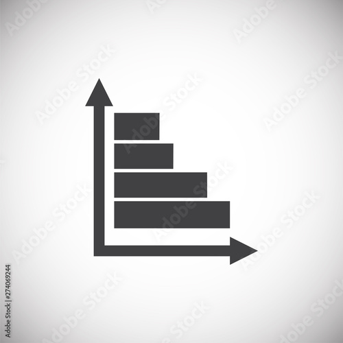 Down chart icon on background for graphic and web design. Simple illustration. Internet concept symbol for website button or mobile app.
