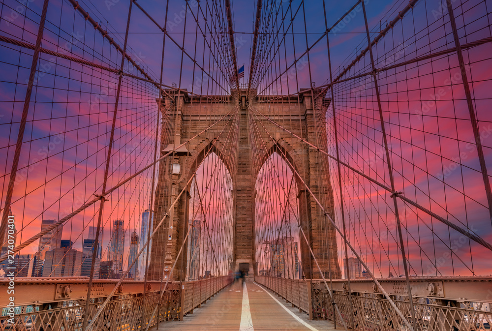 Obraz premium wspaniałe widoki na Most Brookliński