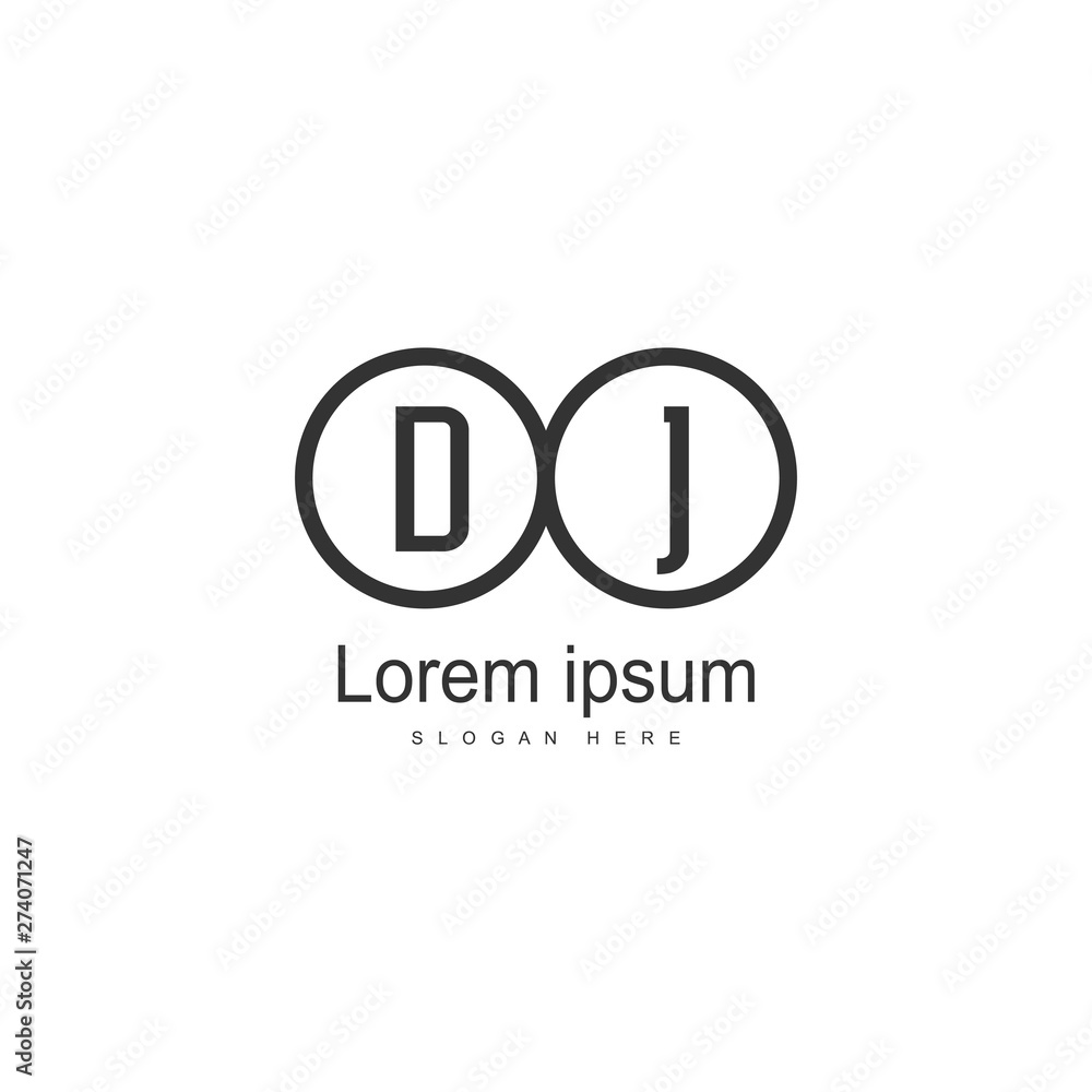 DJ Letter Logo Design. Creative Modern DJ Letters Icon Illustration