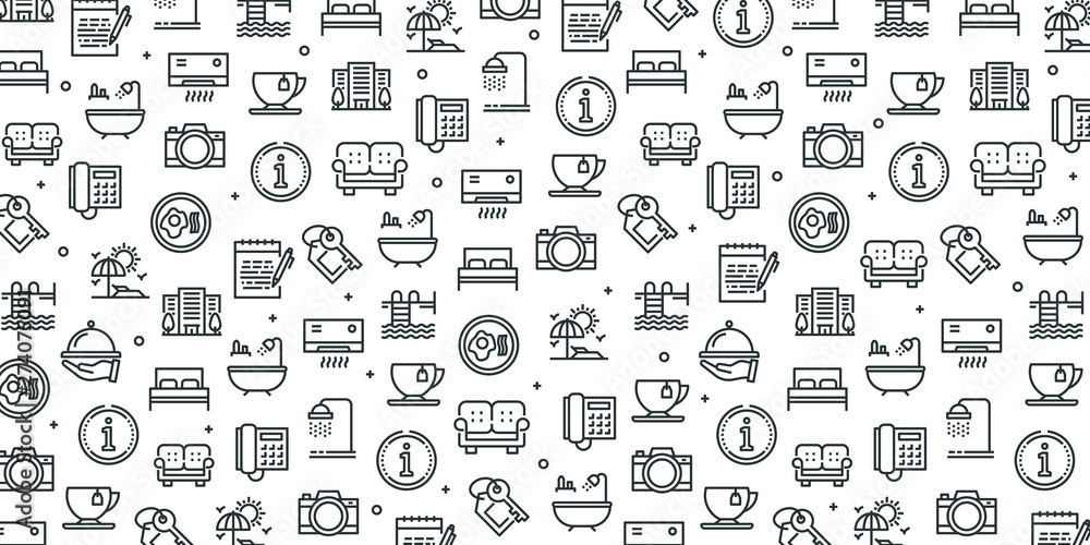 HOTEL SERVICES SEAMLESS PATTERN HOTEL SERVICES SEAMLESS PATTERN