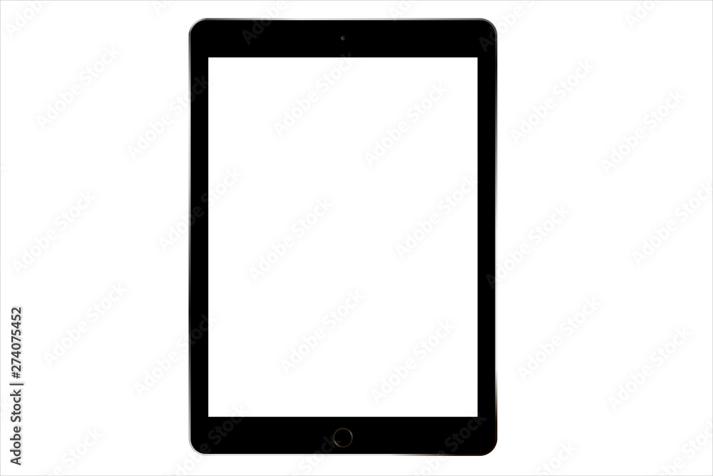 tablet pc with Blank White Screen isolated on white background for responsive design presentation. Vector Illustration. Screen mockup tablet pc with Blank White Screen isolated on white background for responsive design presentation. Vector Illustration. Screen mockup