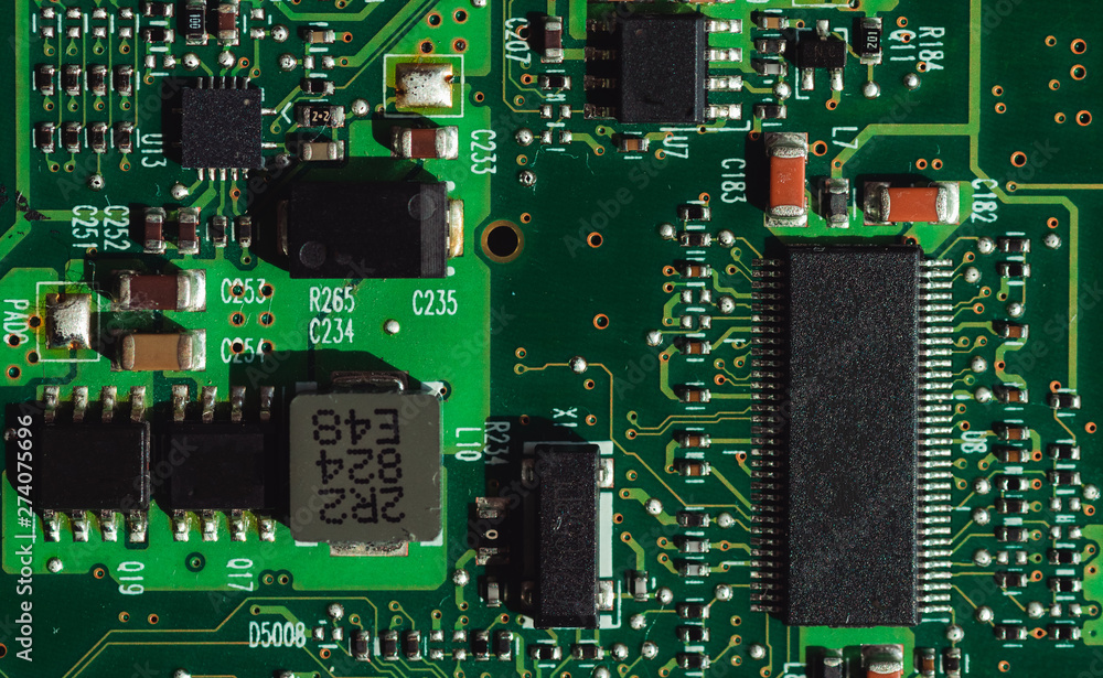 Macro photo of laptop microcircuits close up Macro photo of laptop microcircuits close up