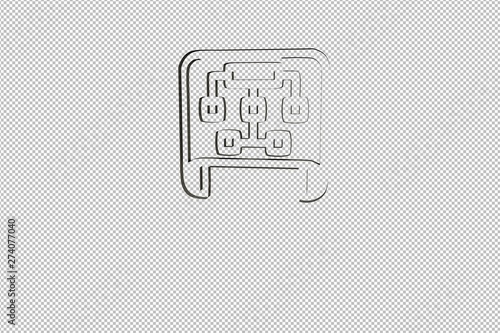brown Sitemap 3D illustration on transparent background