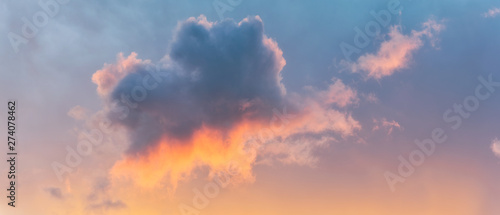 Colorful dramatic sky with clouds