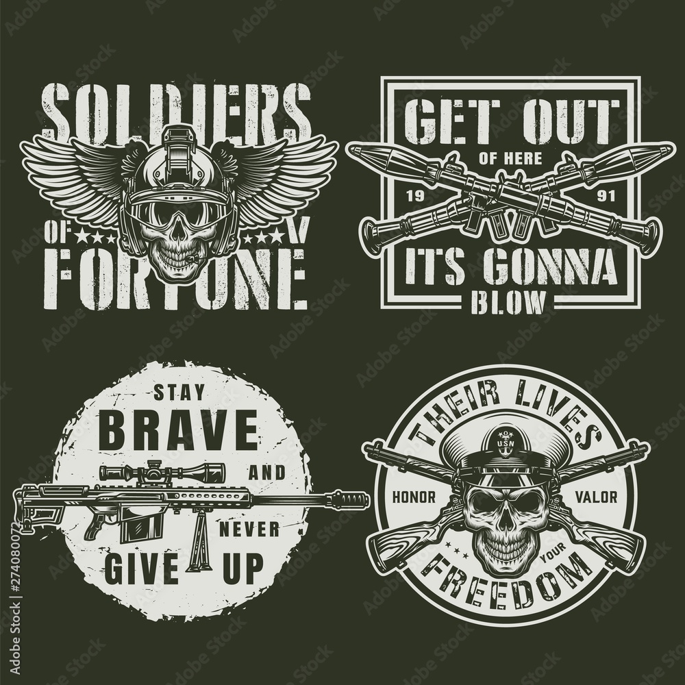 Obraz premium Vintage military logos