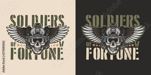 Vintage military colorful badge
