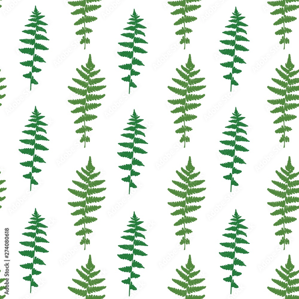 Seamless vector pattern of green leaves of fern. Seamless vector pattern of green leaves of fern.