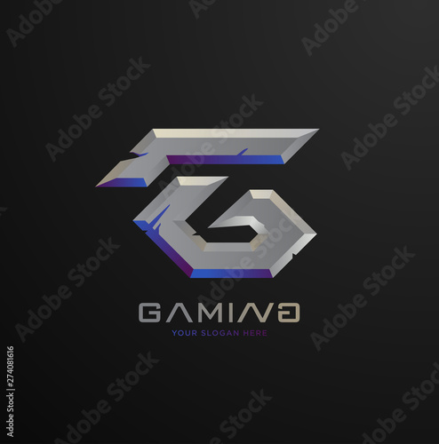 Initial letter G gaming esports style logo template