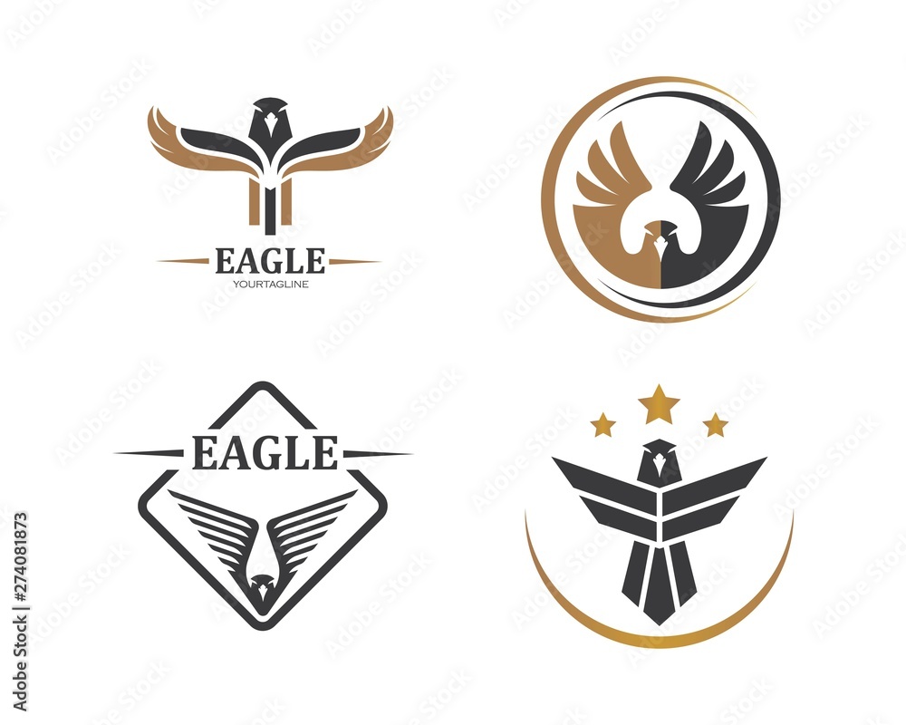 Obraz premium falcon,eagle logo icon vector illustration design