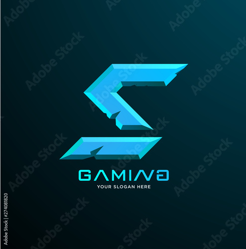 Initial letter S gaming esports style logo template