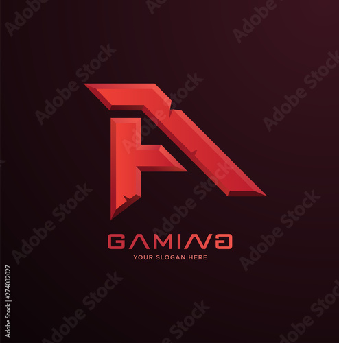 Initial letter A gaming esports style logo template