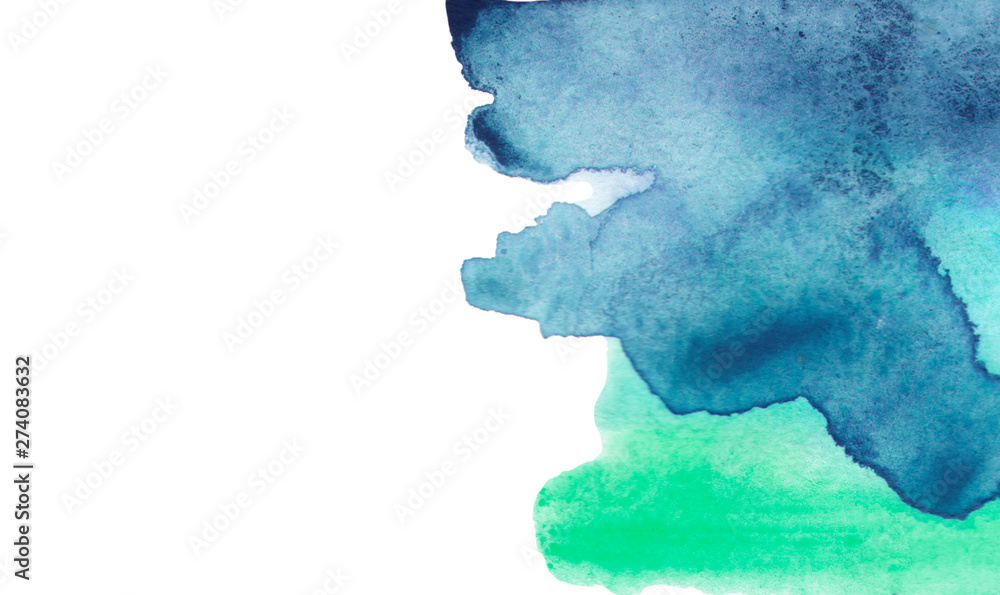 Watercolor blue background, blot, blob, splash of blue paint on white background. Watercolor blue sky, spot, abstraction. Abstract art illustration, scenic background. The color splashing Watercolor blue background, blot, blob, splash of blue paint on white background. Watercolor blue sky, spot, abstraction. Abstract art illustration, scenic background. The color splashing