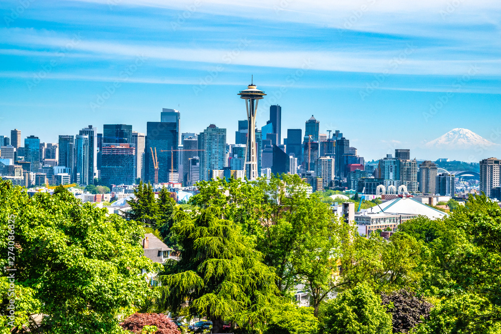Fototapeta premium Beautiful Clear Day In Seattle, Washington