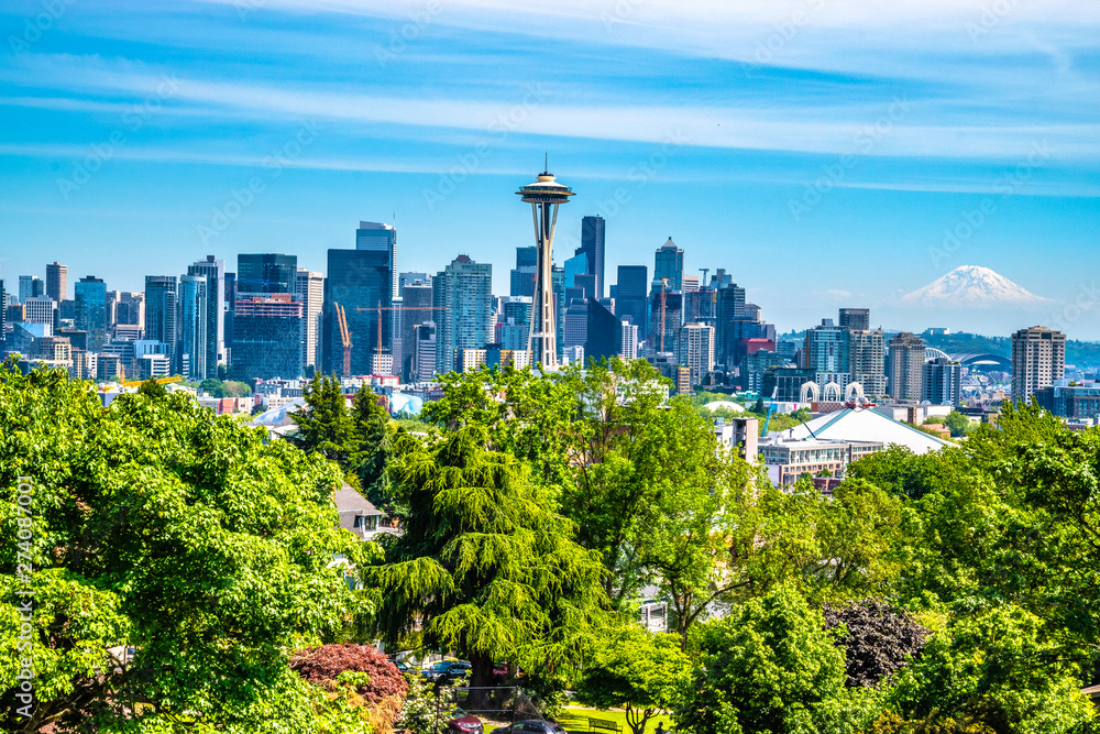 Fototapeta premium Beautiful Clear Day In Seattle, Washington
