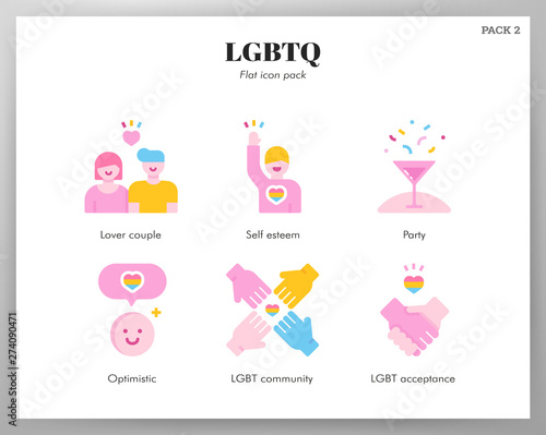 LGBT icons flat pack