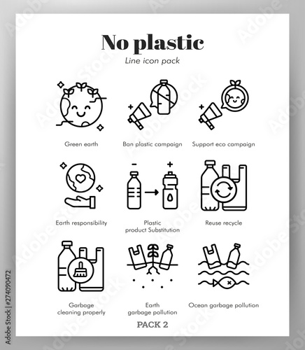 No plastic icons Line pack