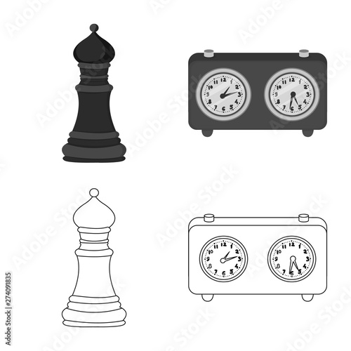 Vector design of checkmate and thin sign. Set of checkmate and target vector icon for stock.