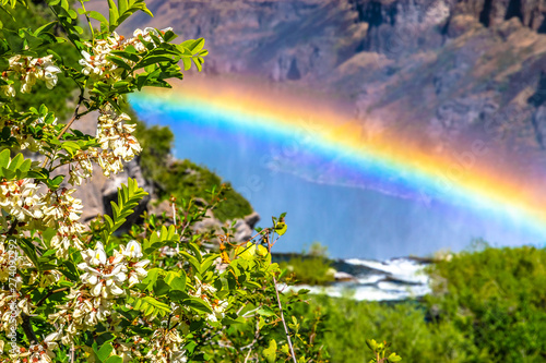 Beautiful Morning With Double Rainbows at Shoshone Falls in Twin Falls Idaho