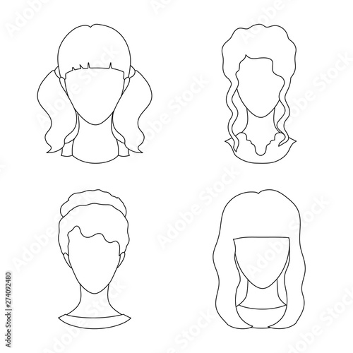 Vector design of professional and photo sign. Set of professional and profile stock symbol for web.