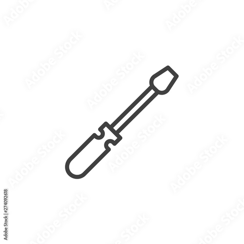 Screwdriver line icon. linear style sign for mobile concept and web design. Repair tool outline vector icon. Symbol, logo illustration. Vector graphics