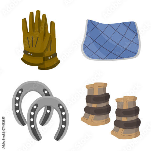 Vector illustration of horseback and equestrian icon. Set of horseback and horse vector icon for stock.