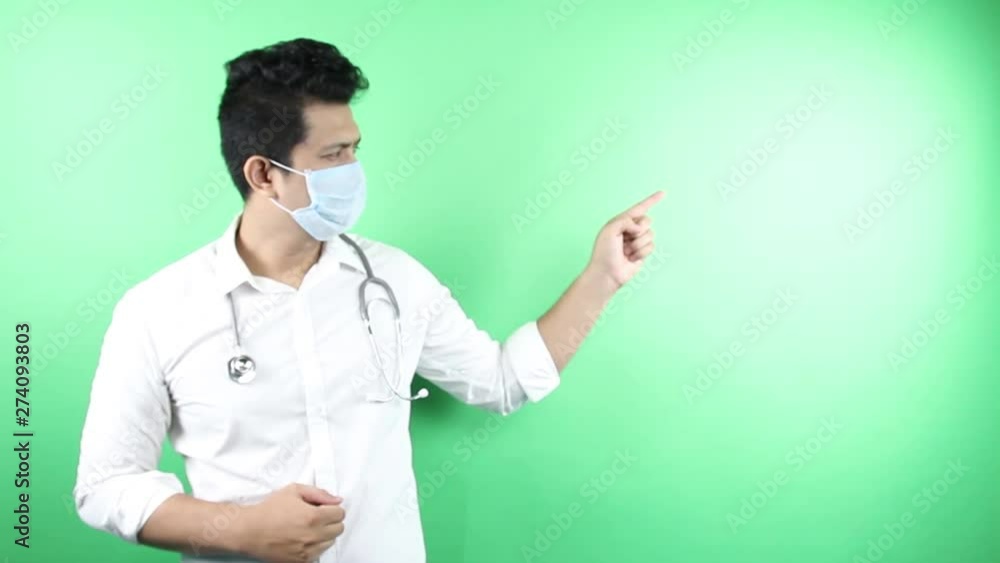 The doctor is introducing health in studio. The doctor is introducing health in studio.