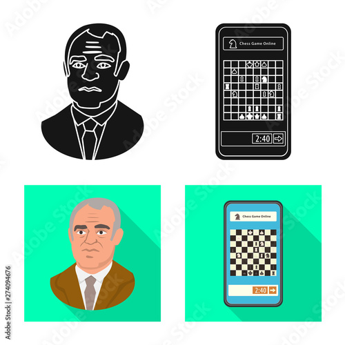 Isolated object of checkmate and thin icon. Set of checkmate and target stock symbol for web.