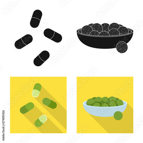 Vector illustration of protein and sea sign. Set of protein and natural stock vector illustration.