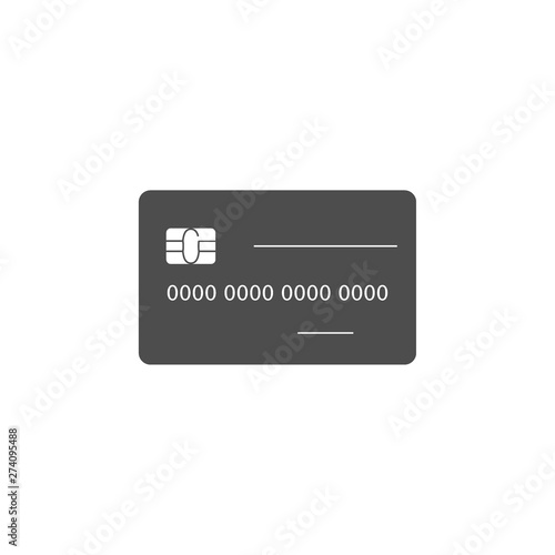 Credit card icon. Vector illustration, flat design.