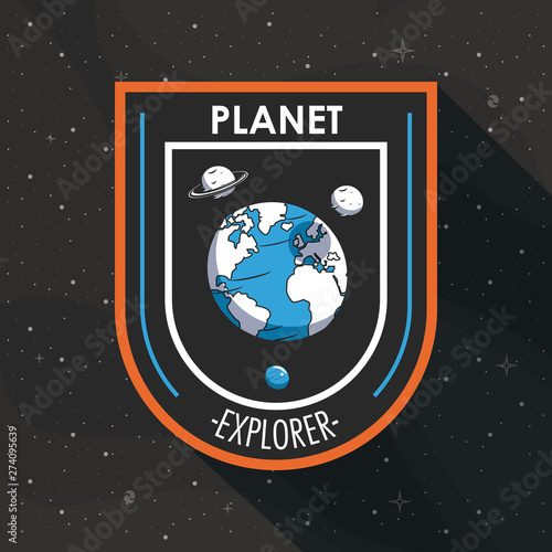 Space explorer patch emblem design