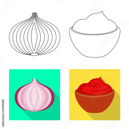 Isolated object of taste and product sign. Set of taste and cooking vector icon for stock.