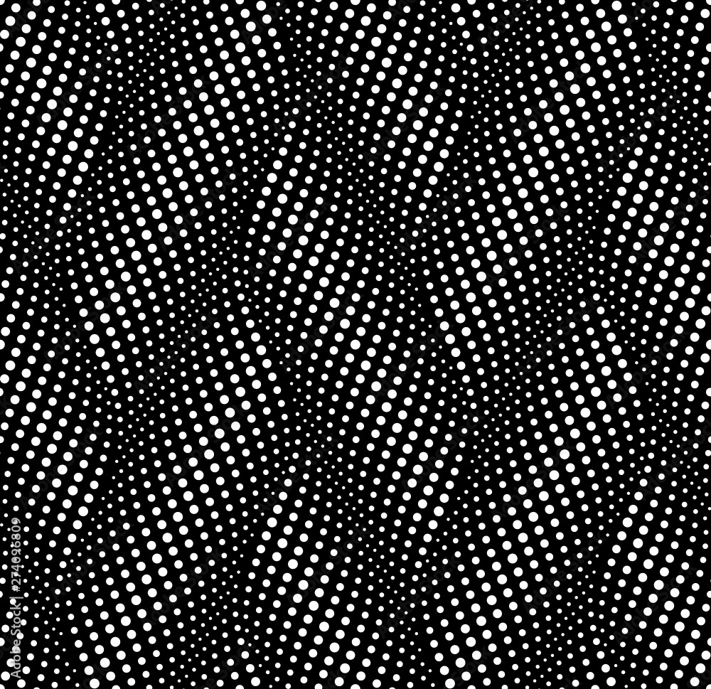 Vector seamless texture. Modern geometric background. Wavy lines of dots.