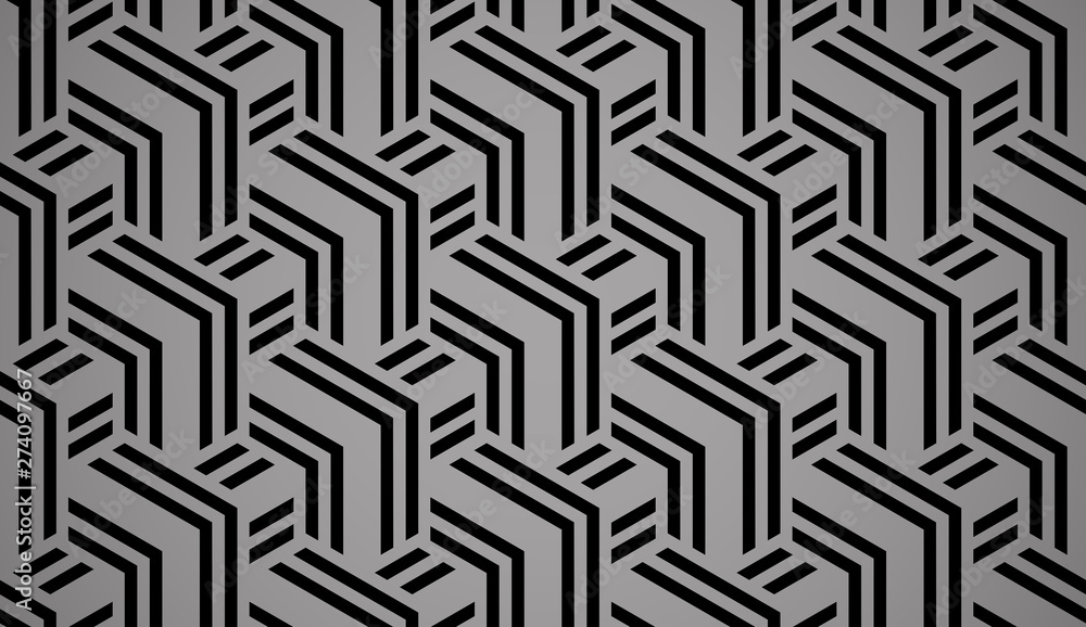 Abstract geometric pattern with stripes, lines. Seamless vector background. Black ornament. Simple lattice graphic design