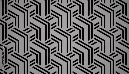 Abstract geometric pattern with stripes, lines. Seamless vector background. Black ornament. Simple lattice graphic design