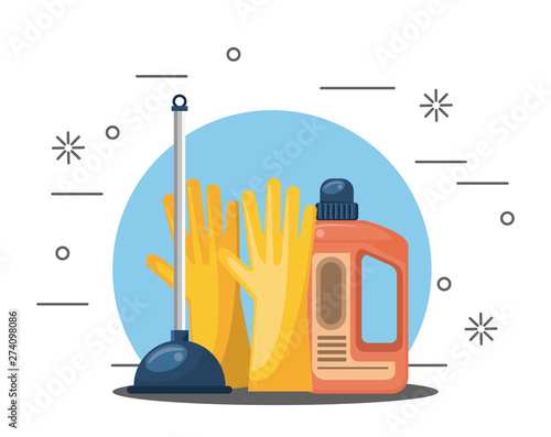 Cleaning products for home cartoons