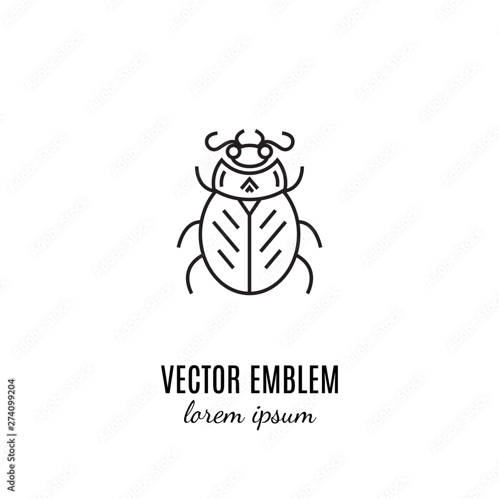 Carrion beetle line icon isolated on white background Carrion beetle line icon isolated on white background