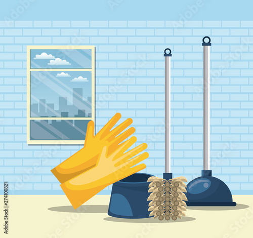 Cleaning products for home cartoons