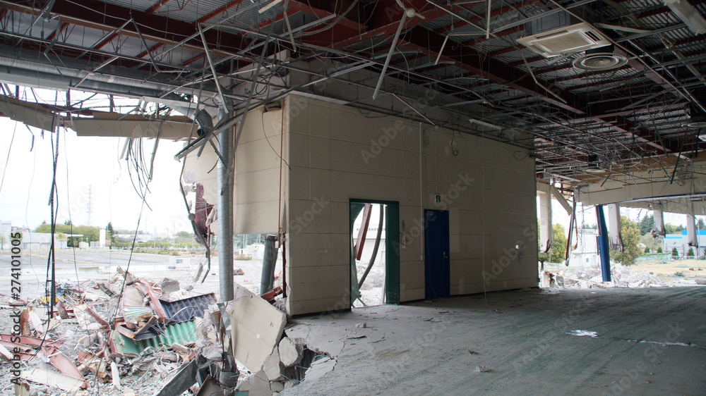 Dismantling Destruction factory rubble Breaking Dismantling Destruction factory rubble Breaking
