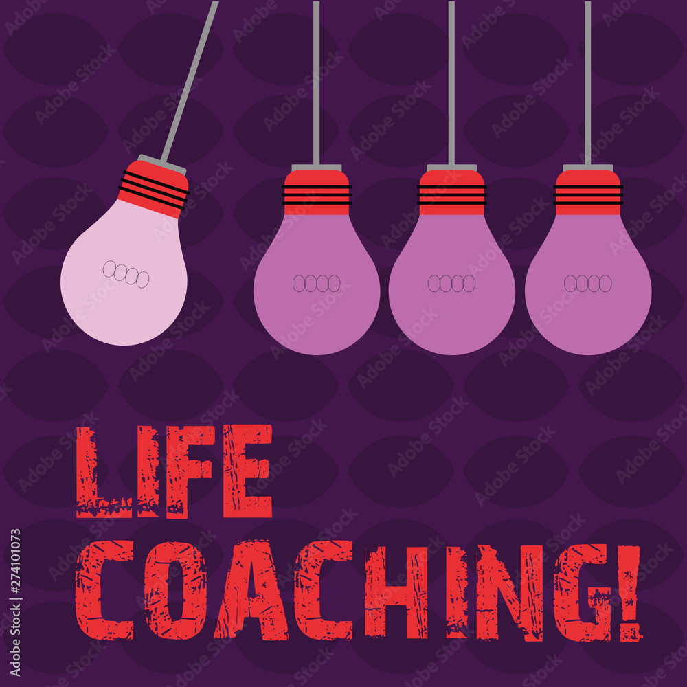Conceptual hand writing showing Life Coaching. Concept meaning demonstrating employed to help showing attain their goals in career Color Pendant Bulb Hanging with One Different Shade Lightbulb Conceptual hand writing showing Life Coaching. Concept meaning demonstrating employed to help showing attain their goals in career Color Pendant Bulb Hanging with One Different Shade Lightbulb