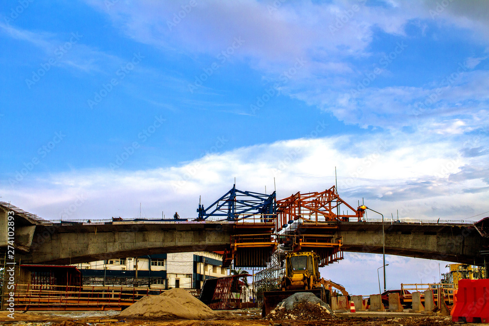 the crane on construction site
