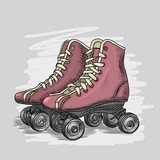 Roller skates vector drawing