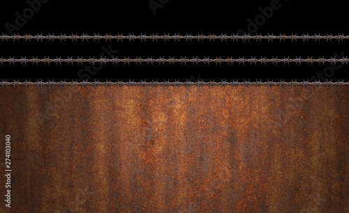 rusty wall with barbed wire fence © Photo&Graphic Stock