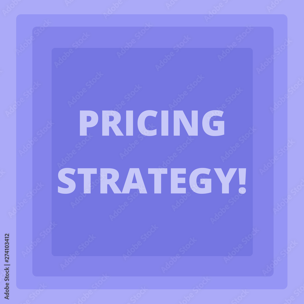 Handwriting text writing Pricing Strategy. Conceptual photo refers method companies use price their products services Pattern of Concentric Square photo in Pastel Blue with Same Center Point Handwriting text writing Pricing Strategy. Conceptual photo refers method companies use price their products services Pattern of Concentric Square photo in Pastel Blue with Same Center Point