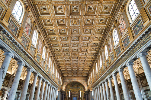 Beautiful church ceiling somewhere in Rome  Italy